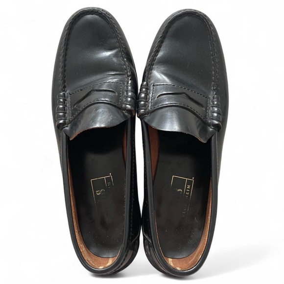 Florsheim Berkley Moc Toe Penny Loafers Black Leather Size 10